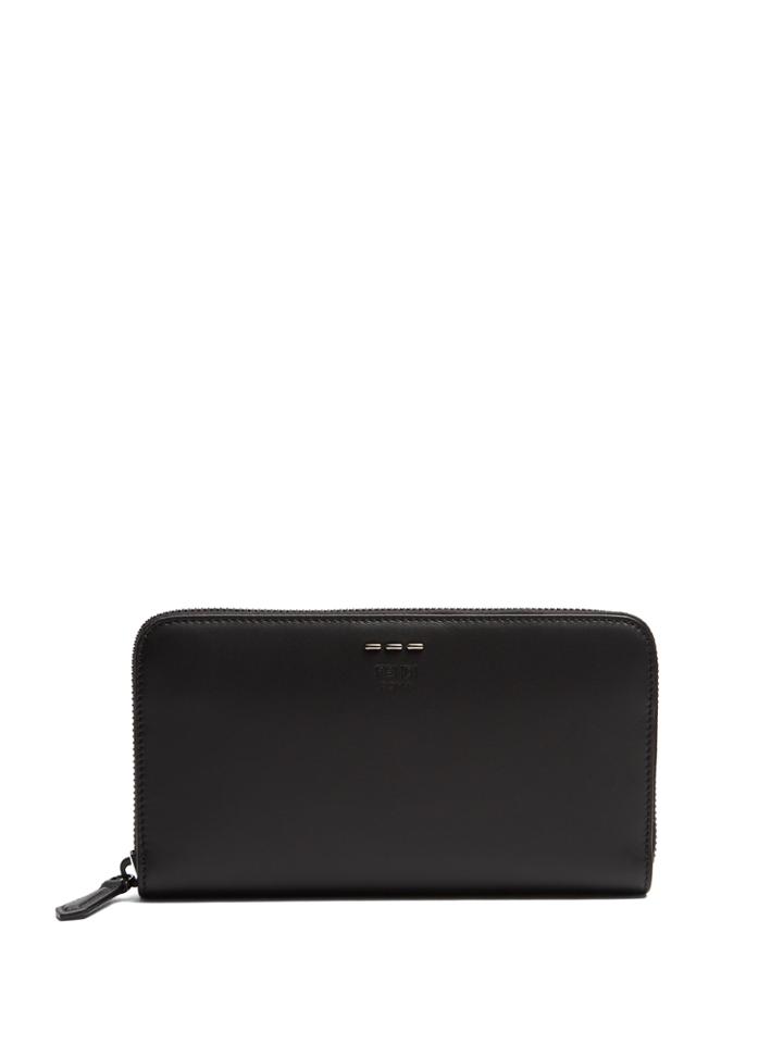Fendi Stitch-embellished Leather Wallet