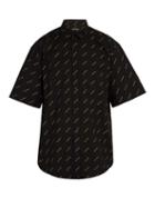 Matchesfashion.com Balenciaga - Logo Print Short Sleeve Shirt - Mens - Black