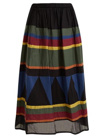 Queene And Belle Nola Striped Cotton Skirt