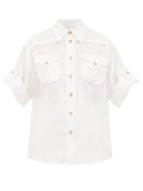 Matchesfashion.com Zimmermann - Safari Patch-pocket Voile Shirt - Womens - Ivory