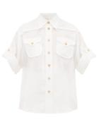 Matchesfashion.com Zimmermann - Safari Patch-pocket Voile Shirt - Womens - Ivory