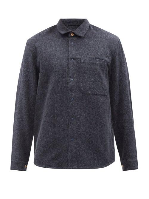 Folk - Patch-pocket Cotton-twill Shirt - Mens - Blue