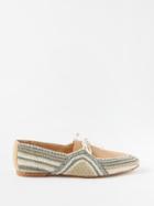 Gabriela Hearst - Hays Leather-trimmed Woven Loafers - Womens - Nude Multi