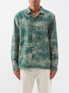 Ymc - Feathers Spot-print Cotton-blend Shirt - Mens - Green Multi