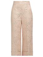 Delpozo Floral-jacquard Cropped Trousers