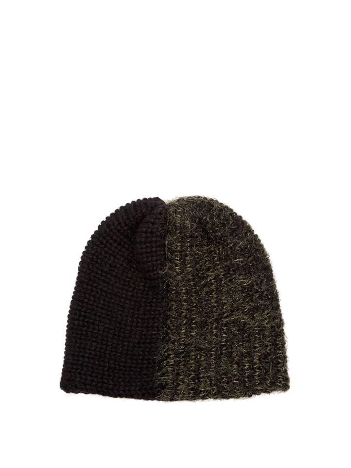 Reinhard Plank Hats Bi-colour Wool-blend Beanie Hat