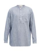 Mens Rtw Smr Days - Jondal Striped Cotton-poplin Shirt - Mens - Navy