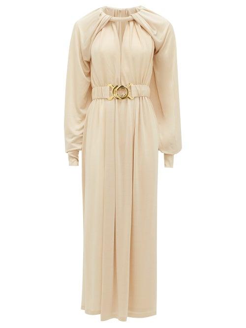 Matchesfashion.com Dodo Bar Or - Mika Belted Crepe Dress - Womens - Beige