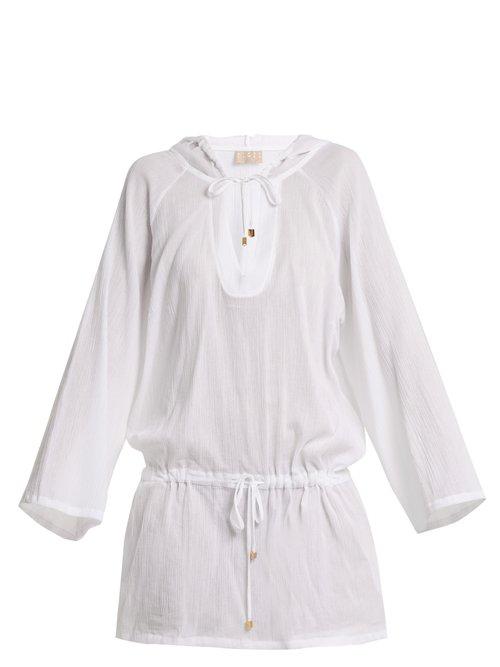 Matchesfashion.com Albus Lumen - Luna Hooded Cotton Kaftan - Womens - White