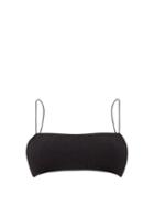 Matchesfashion.com Totme - Smocked Bandeau Bikini Top - Womens - Black