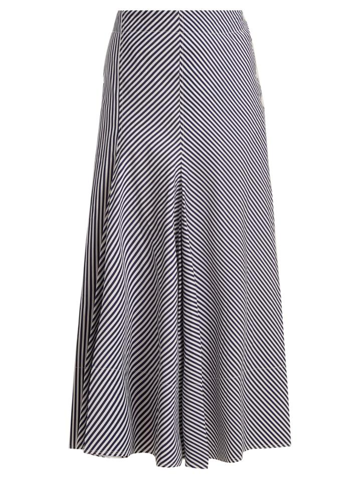 Joseph Smith Striped Side-button Midi Skirt