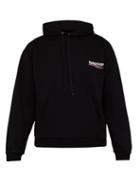 Matchesfashion.com Balenciaga - Logo Print Cotton Hooded Sweatshirt - Mens - Black