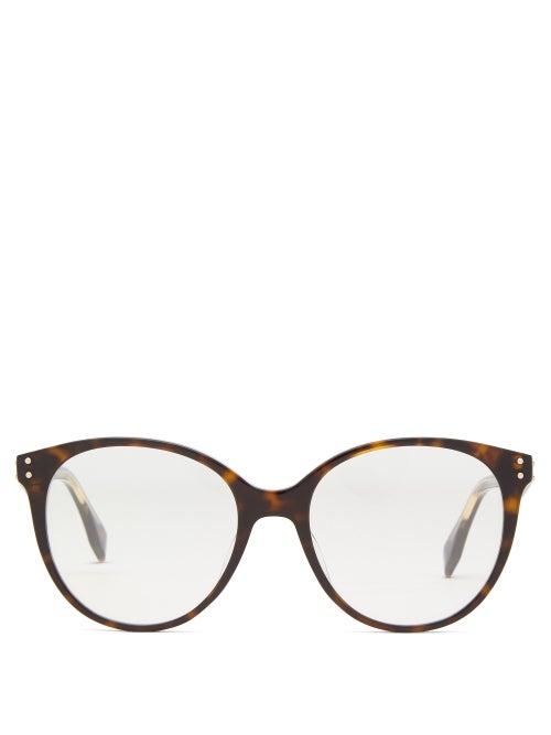 Fendi - Round Acetate Glasses - Womens - Brown