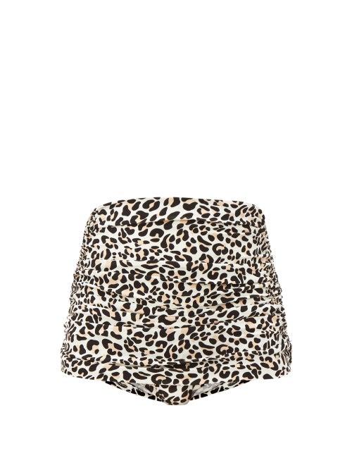 Matchesfashion.com Norma Kamali - Bill Leopard Print High Rise Bikini Briefs - Womens - Leopard