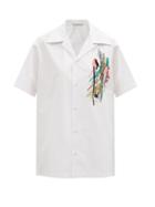 Matchesfashion.com Christopher Kane - Squiggle-embroidered Cotton-poplin Shirt - Womens - White