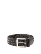 Matchesfashion.com Anderson's - Woven Leather Belt - Mens - Black