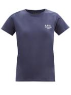 Ladies Rtw A.p.c. - Denise Logo-print Cotton-jersey T-shirt - Womens - Navy