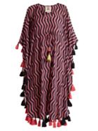 Figue Amrita Wave-print Tassel Cotton-blend Kaftan