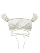 Matchesfashion.com Solid & Striped - Peasant Daisy Print Cotton Poplin Top - Womens - Cream