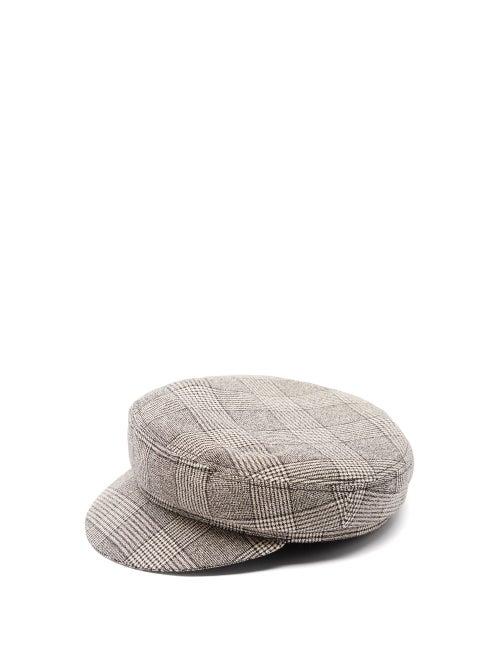 Matchesfashion.com Isabel Marant - Evie Prince Of Wales-check Cotton Twill Cap - Womens - Black White