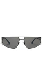 Matchesfashion.com Mykita - Cutout Stainless-steel Sunglasses - Mens - Black