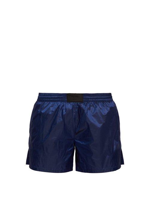 Matchesfashion.com Prada - Rip Stop Swim Shorts - Mens - Blue
