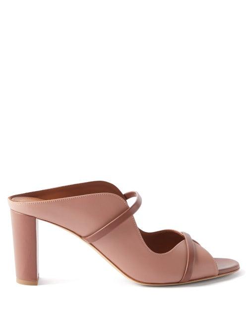 Malone Souliers - Norah Leather Mules - Womens - Dark Taupe