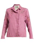 Matchesfashion.com By Walid - Haya 20th Century Embroidered Linen Jacket - Womens - Pink