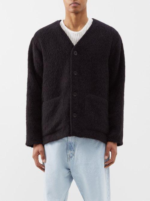 Our Legacy - Patch-pocket Textured Cardigan - Mens - Black