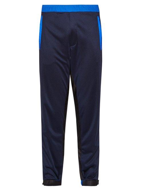 Matchesfashion.com Prada - Striped Mesh Track Pants - Mens - Blue Multi