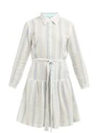 Matchesfashion.com Melissa Odabash - Amelia Striped Cotton Mini Dress - Womens - Blue Stripe