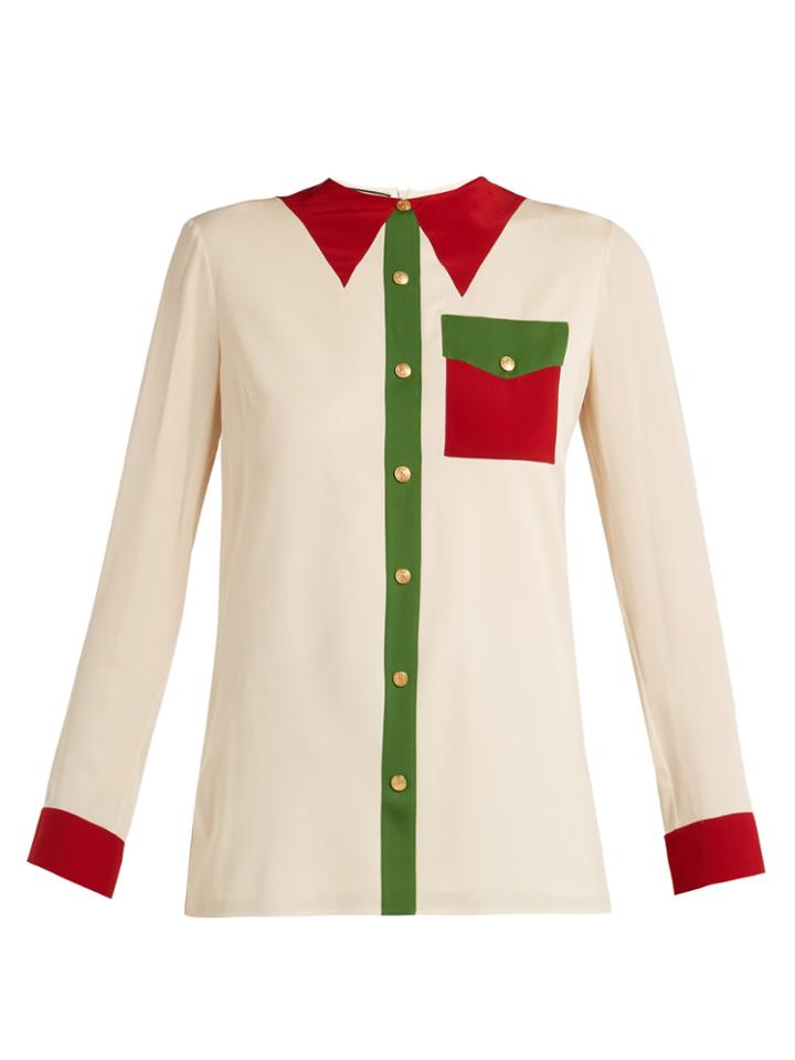 Gucci Printed Silk-georgette Blouse