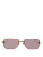 Bottega Veneta - Square Metal Sunglasses - Mens - Gold
