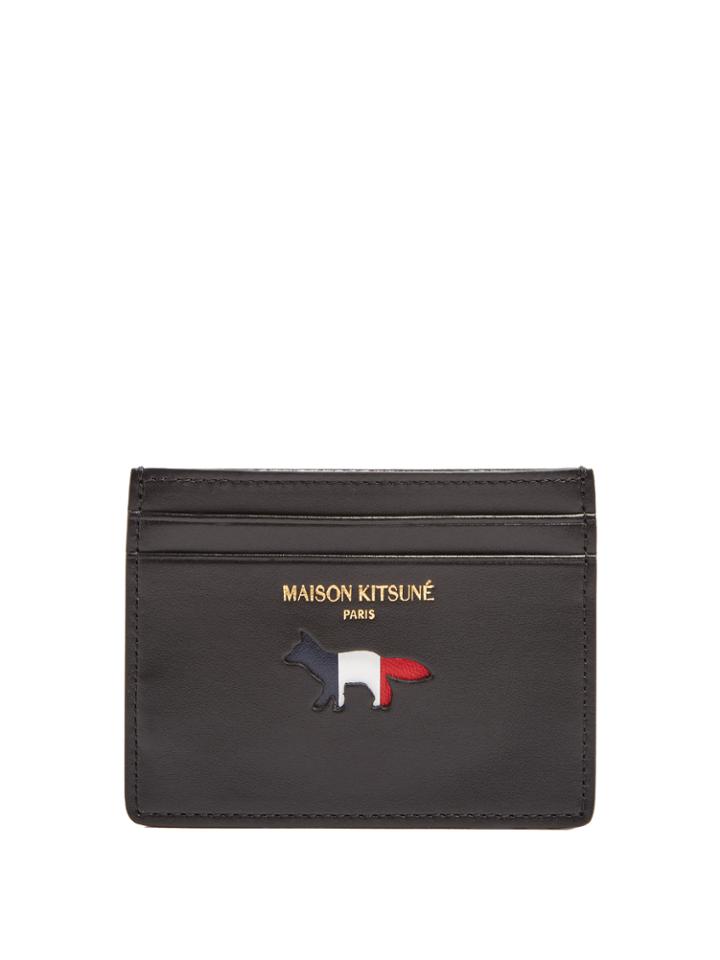 Maison Kitsuné Cut-out Logo Leather Cardholder
