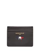 Maison Kitsuné Cut-out Logo Leather Cardholder