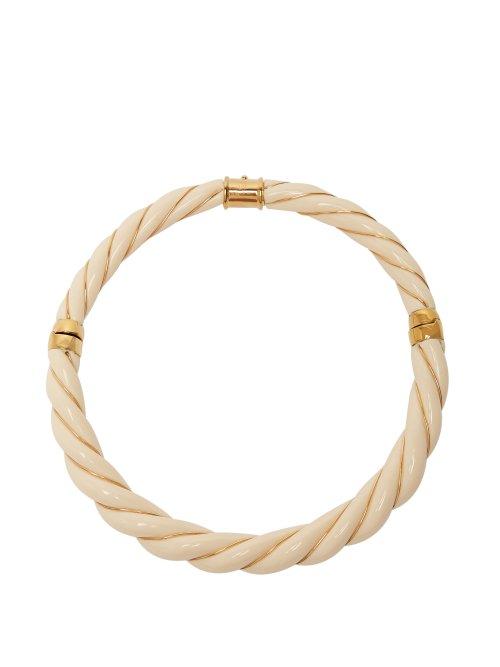 Matchesfashion.com Aurlie Bidermann - Diana Enamel Necklace - Womens - White