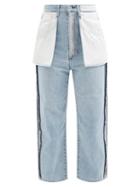 Kuro - Reverse-construction Cropped Jeans - Womens - Light Denim