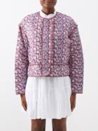 Isabel Marant Toile - Gelio-print Quilted-cotton Jacket - Womens - Light Pink Multi
