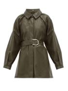 Matchesfashion.com Dodo Bar Or - Berry Belted Leather Jacket - Womens - Khaki
