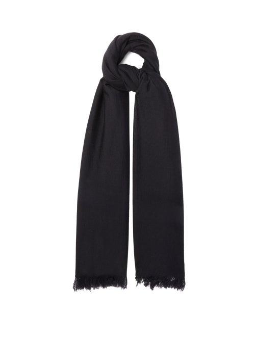 Ladies Accessories Jil Sander - Fringed Woven Scarf - Womens - Black