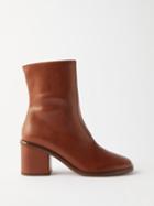 Chlo - Meganne Block-heel Leather Ankle Boots - Womens - Brown