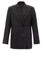 Totme - Double-breasted Grain-de-poudre Blazer - Womens - Black