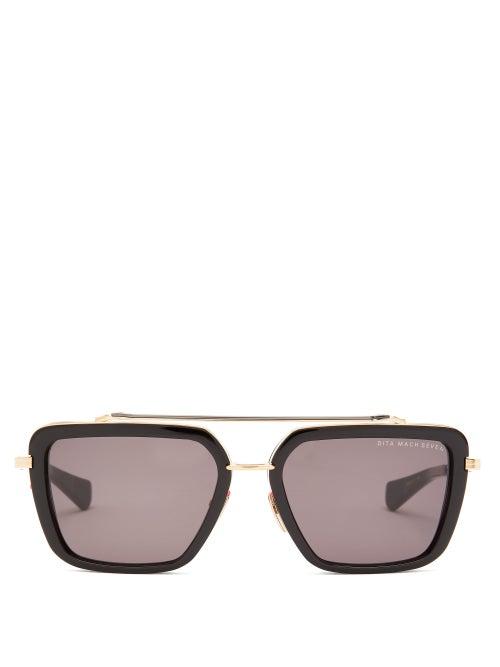 Matchesfashion.com Dita Eyewear - Mach Seven Titanium And Acetate Sunglasses - Mens - Black
