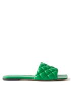 Bottega Veneta - Padded Quilted-leather Slides - Womens - Green