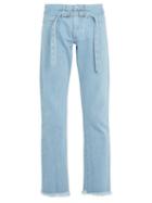 Matchesfashion.com Marques'almeida - Belted Double Loop Denim Jeans - Mens - Blue