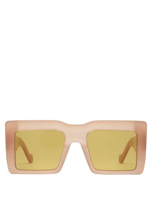 Matchesfashion.com Loewe - Square Frame Acetate Sunglasses - Womens - Brown