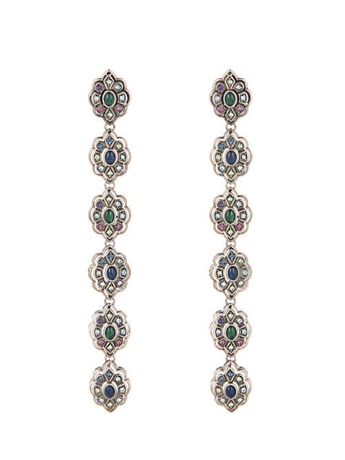 Gucci Crystal And Palladium-plated Earrings