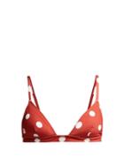 Matchesfashion.com Solid & Striped - The Morgan Polka Dot Bikini Top - Womens - Red Multi