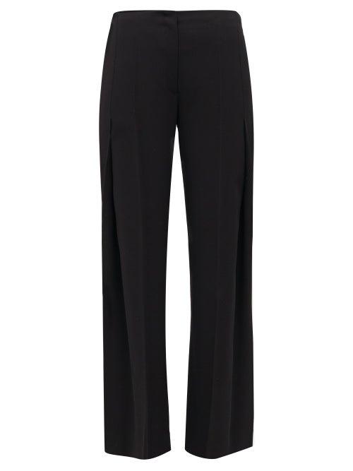 Matchesfashion.com The Row - Alexa Wool-twill Pleated Trousers - Womens - Black