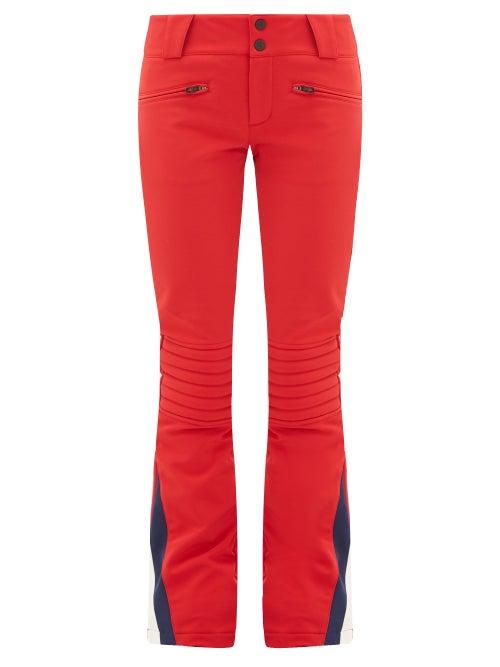 Matchesfashion.com Perfect Moment - Chevron Panel Flared Ski Trousers - Womens - Red